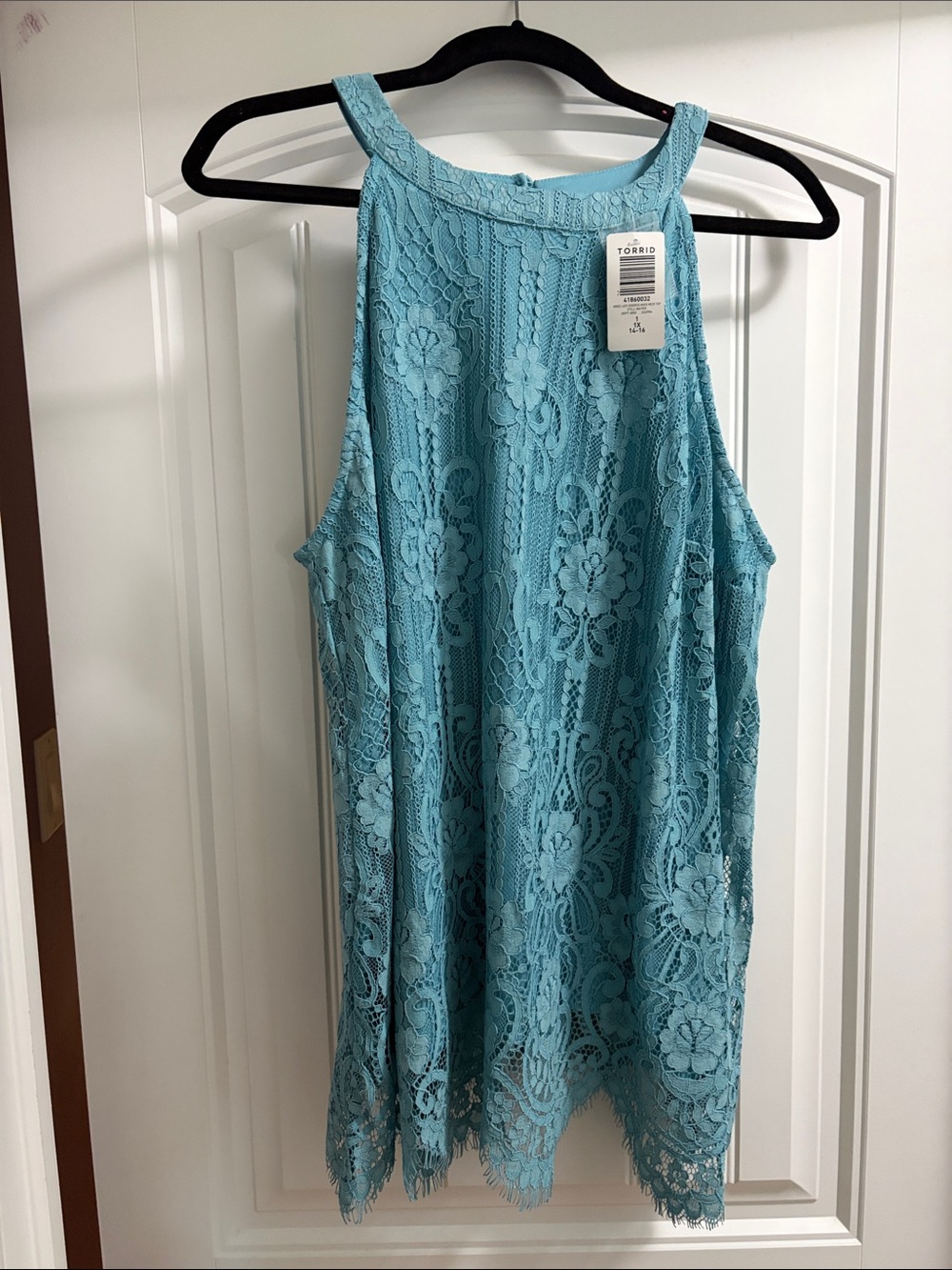 torrid Teal Lace High-Neck Camisole